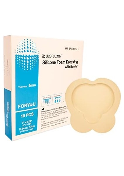 Luofucon Silikon Jel Yapışkan Kenarlı Çok Katmanlı Köpük Yara Örtüsü 17.5X17CM (Sakrum) modelleri