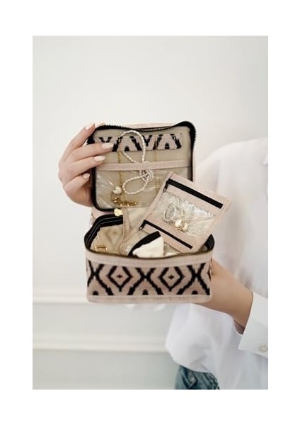 Pazar Kapısı Bohe Seyahat Takı Makyaj Çantası Düzenleyici Mini Çanta fiyatları