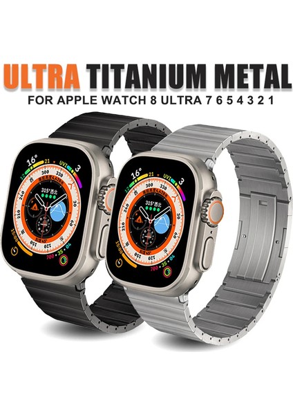 Apple Watch 10 46MM/ULTRA 2/ultra 49MM/9 8 7 45MM/SE (2023) Se (2022) Se 6 5 4 44MM/3 2 1 42MM Titanyum Alaşımlı Metal Kayış-Gümüş (Yurt Dışından) modelleri