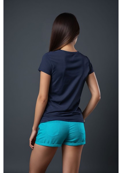 Tırmanan Kedi Baskılı Lacivert Tişört fiyatları