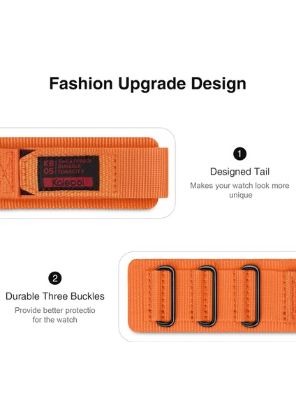 Apple Watch Series 10 42MM/9 8 7 41MM/SE (2023) Se (2022) Se 6 5 4 40MM/3 2 1 38MM Için Kalebol 3 Halkalı Naylon Kayış - Kamuflaj (Yurt Dışından) modelleri