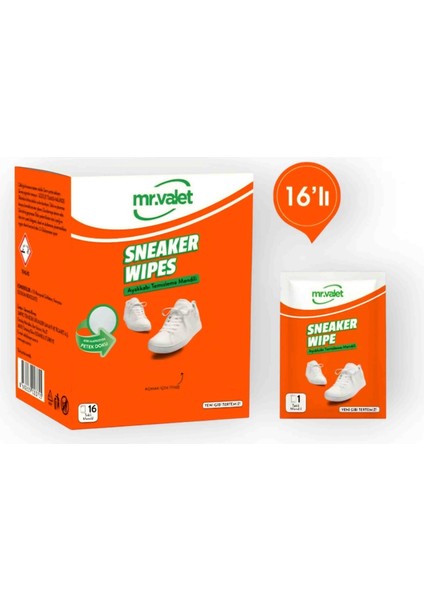 Mr Valet Ayakkabı Bakım ve Temizleme Mendili 16ADET