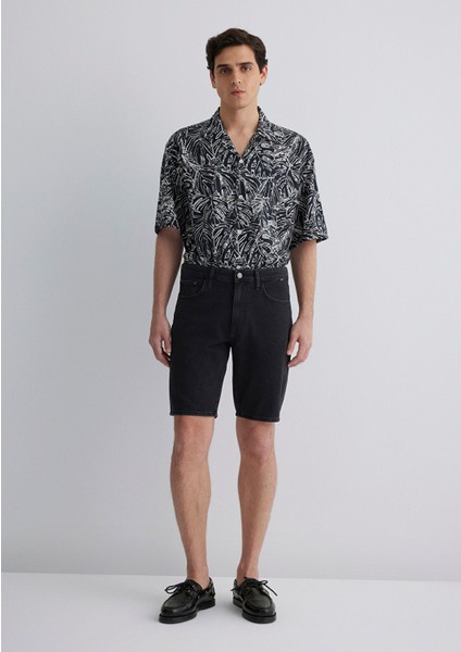 Lucas Street Koyu Gri Jean Şort 0412607-89928