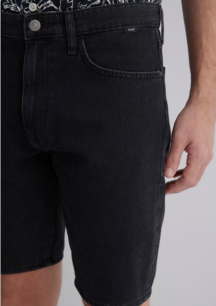 Lucas Street Koyu Gri Jean Şort 0412607-89928