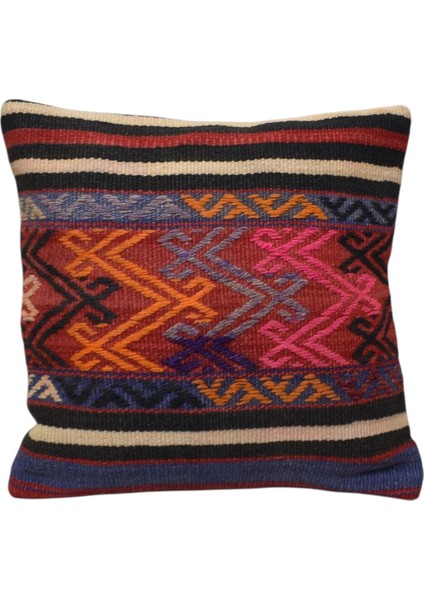 El Dokuma Kilim Kırlent Yastık Kılıfı 0223 - Yeni - Çok Renkli