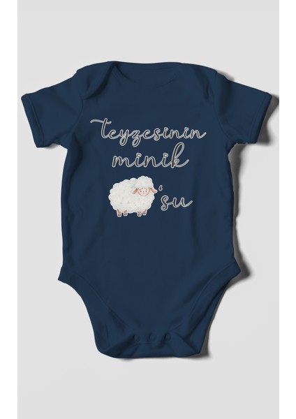 Teyzesinin Minik Kuzusu Baskılı Bebek Zıbını – Çıtçıtlı Body 8 Renk | %100 Pamuk Kısa Kol fiyatları