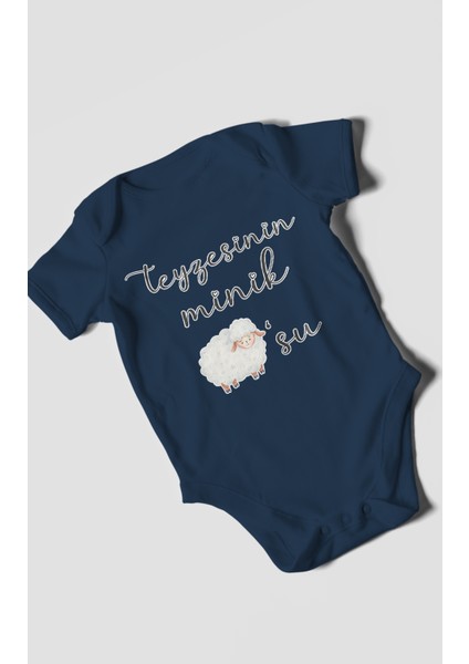 Teyzesinin Minik Kuzusu Baskılı Bebek Zıbını – Çıtçıtlı Body 8 Renk | %100 Pamuk Kısa Kol modelleri