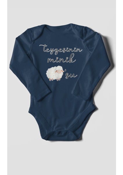 Teyzesinin Minik Kuzusu Baskılı Bebek Zıbını – Çıtçıtlı Body 8 Renk | %100 Pamuk Uzun Kol fiyatları