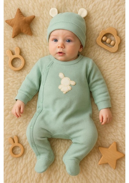 Waffle Tavşanlı Erkek Tulum %100 Pamuk