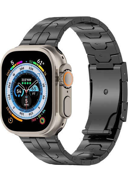 Apple Watch Series 10 42MM/9 8 7 41MM/SE (2023) Se (2022) Se 6 5 4 40MM/3 2 1 38MM Saat Kayışı Titanyum Alaşımlı Bilezik-Siyah (Yurt Dışından) fiyatları