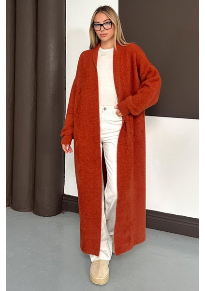 Uzun Salaş Triko Hırka Kiremit 8245