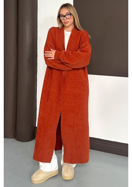 Uzun Salaş Triko Hırka Kiremit 8245 fiyatları