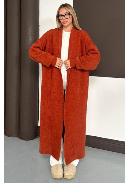 Uzun Salaş Triko Hırka Kiremit 8245 fırsatları