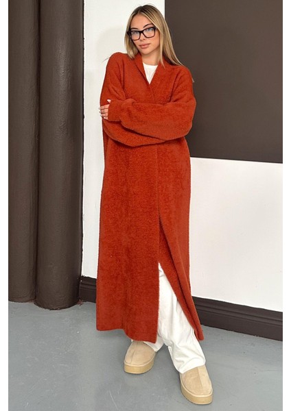 Uzun Salaş Triko Hırka Kiremit 8245