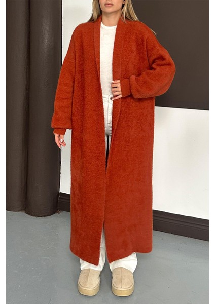 Uzun Salaş Triko Hırka Kiremit 8245