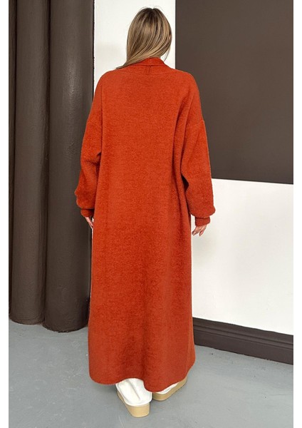 Uzun Salaş Triko Hırka Kiremit 8245