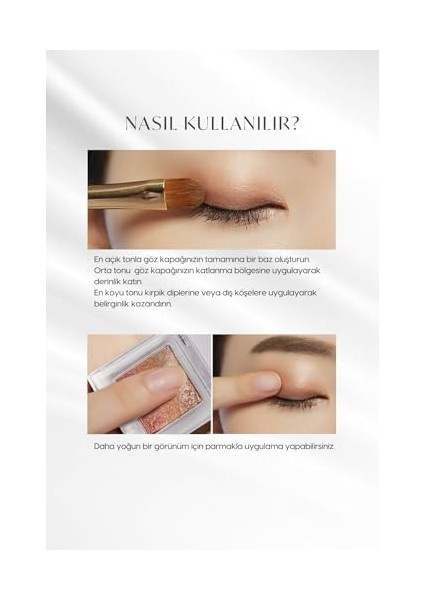 Mıssha Yumuşak Dokulu, Dökülme Yapmayan 3 Renkli Göz Farı Triple Shadow No.3 (Mocha Beige)