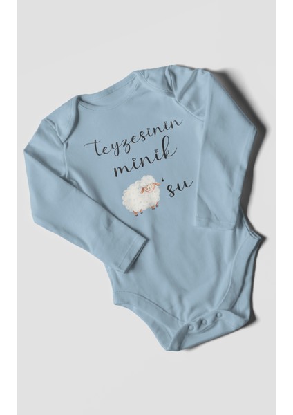 Teyzesinin Minik Kuzusu Baskılı Bebek Zıbını – Çıtçıtlı Body 8 Renk | %100 Pamuk Uzun Kol modelleri