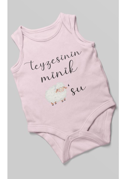 Teyzesinin Minik Kuzusu Baskılı Bebek Zıbını – Çıtçıtlı Body 8 Renk | %100 Pamuk Sıfır Kol modelleri