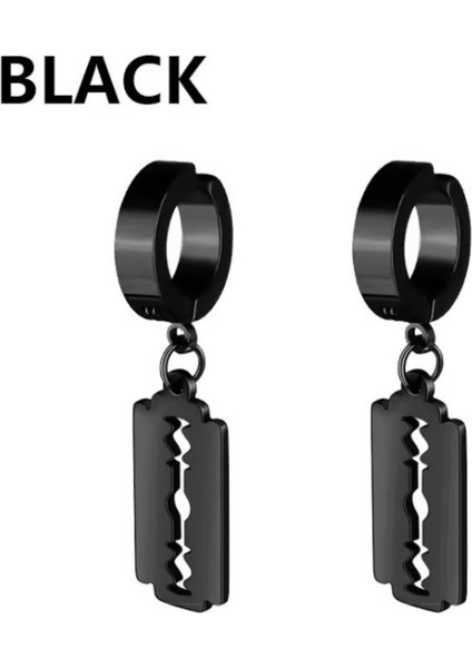 Sıkıştırmalı Deliksiz Jilet Model Sallantılı Erkek Çelik Küpe 1 Adet fırsatları