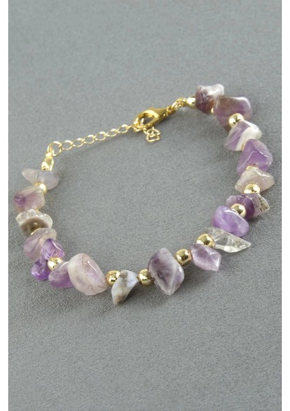 Amatist Kırık Doğaltaş Bileklik