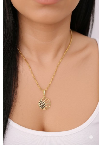 Kadın Paslanmaz Çelik Kolye – Güneş ve Yıldız Figürlü Zarif Hediye Seti fiyatları