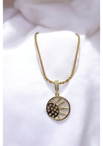 Kadın Paslanmaz Çelik Kolye – Güneş ve Yıldız Figürlü Zarif Hediye Seti modelleri