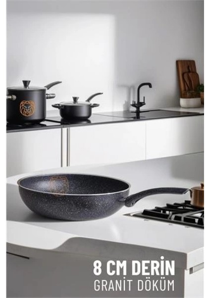 8 cm Derin Wok Tava Granit Döküm L.kinnaird fiyatları