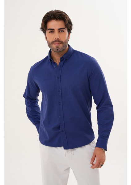 Gömlek Pamuklu Oxford Kumaş Yıkamalı Regular Mevsimlik Erkek Gömlek indirimleri