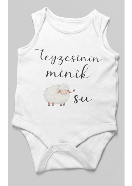 Teyzesinin Minik Kuzusu Baskılı Bebek Zıbını – Çıtçıtlı Body 8 Renk | %100 Pamuk Sıfır Kol fiyatları