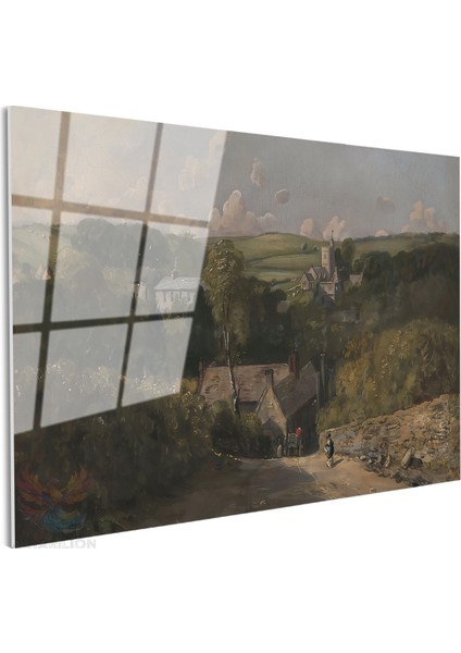 Cam Yatay Duvar Tablosu Cam Vintage Kirsal Manzarasi3 Ev Ofis Salon Modern Duvar Tablosu fiyatları