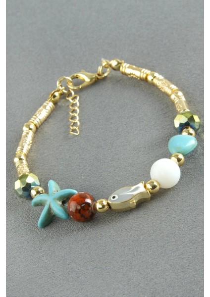 Karışık Turkuaz Taşlı Mineli Bileklik fiyatları