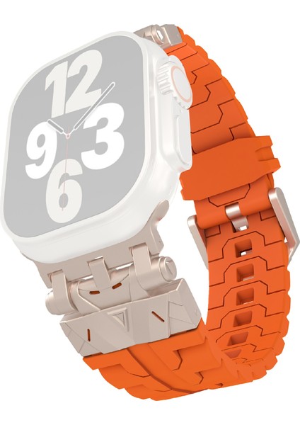 Apple Watch Series 10 46MM/ULTRA 2 Ultra 49MM/SERIES 9 8 7 45MM/SE (2023) Se (2022) Se 6 5 4 44MM/3 2 1 42MM Için Silikon Kayış - Turuncu (Yurt Dışından)