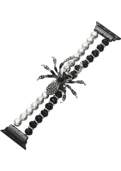 Apple Watch Series 10 42MM/9 8 7 41MM/SE (2023) Se (2022) Se 6 5 4 40MM/3 2 1 38MM Örümcek Boncuklu Kayış Bileklik-Gümüş (Yurt Dışından)