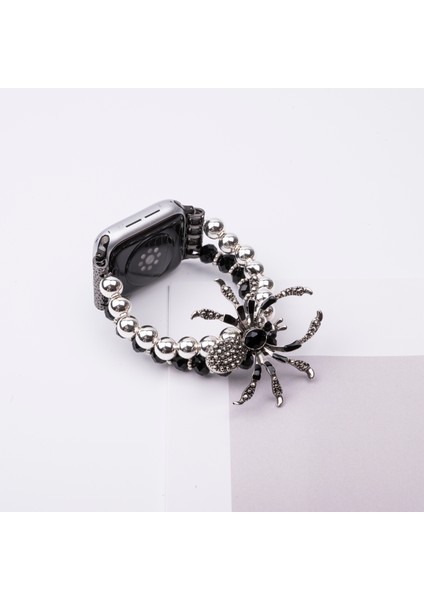 Apple Watch Series 10 42MM/9 8 7 41MM/SE (2023) Se (2022) Se 6 5 4 40MM/3 2 1 38MM Örümcek Boncuklu Kayış Bileklik-Gümüş (Yurt Dışından) fiyatları