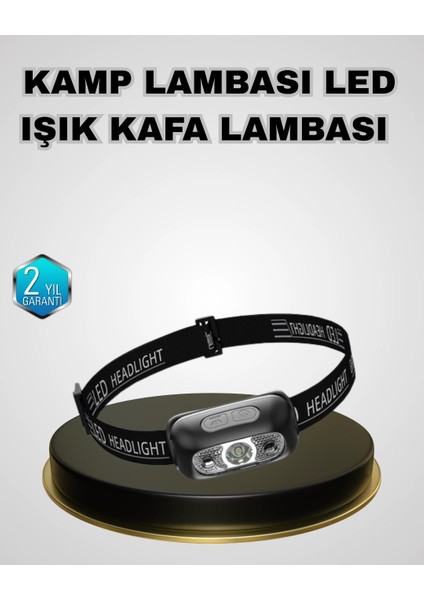 Ipx5 Su Geçirmez Şarjlı LED Kafa Feneri | Hareket Sensörlü, Ayarlanabilir 60° Far