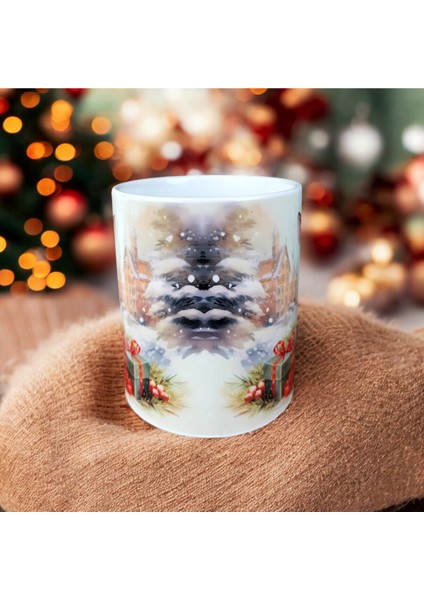 Tatlı Hayvan Figürlü Yılbaşı Tasarım Kupa-Hediyelik Kupa Bardak fırsatları