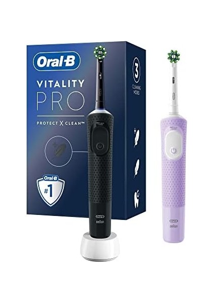 Oral-B Şarjlı/elektrikli Diş Fırçası Vitality Pro 2'li Siyah ve Lila Avantaj Paketi fiyatları