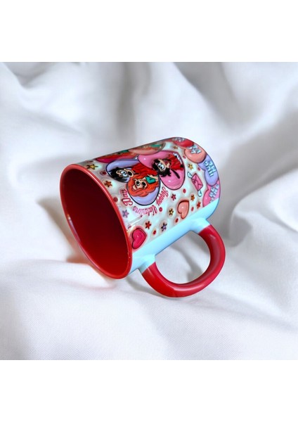 Max Goof & Roxanne Sevgililer Tasarım Kupa-Sevgililer Günü-Doğum Günü-Yılbaşı Hediyelik Renkli Kupa