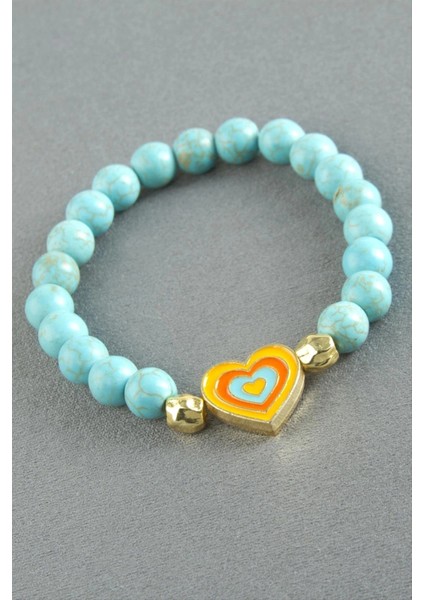 Karşık Figürlü Turkuaz Doğaltaş Bileklik fiyatları