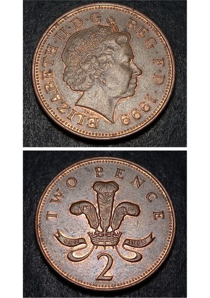 3996368F418BFAC6F6 1999 Two Pence Ççt+ Eski Yabancı Madeni Para