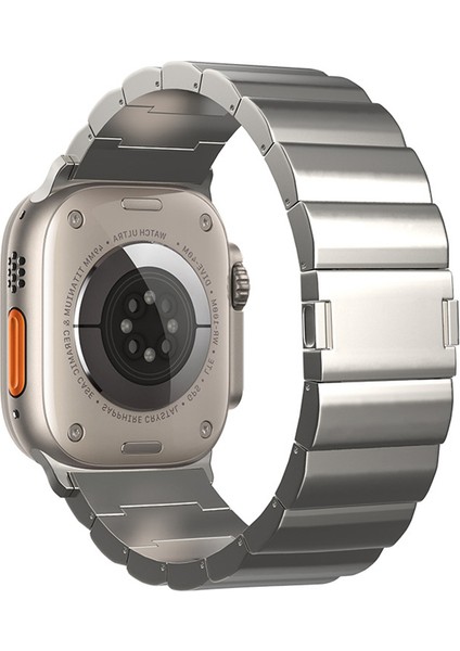 Apple Watch Series 10 42MM/9 8 7 41MM/SE (2023) Se (2022) Se 6 5 4 40MM/3 2 1 38MM Titanyum Alaşımlı Saat Kayışı Manyetik Kilit-Titanyum (Yurt Dışından)