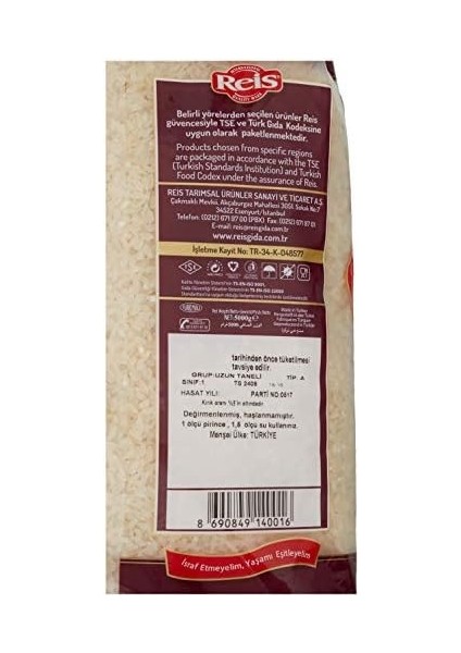 Reis Gönen Baldo Pirinç 5 kg fiyatları