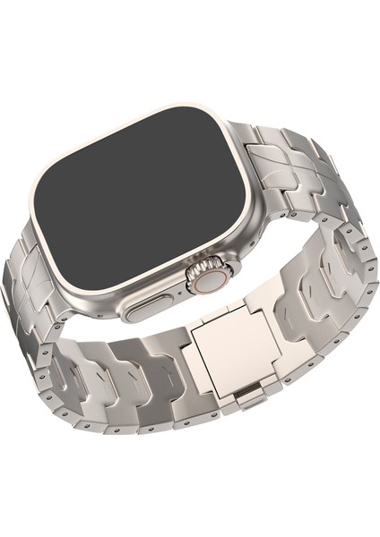 Apple Watch Series 10 42MM/9 8 7 41MM/SE (2023) Se (2022) Se 6 5 4 40MM/3 2 1 38MM Manyetik Tokalı Titanyum Alaşımlı Bant-Gri (Yurt Dışından) modelleri