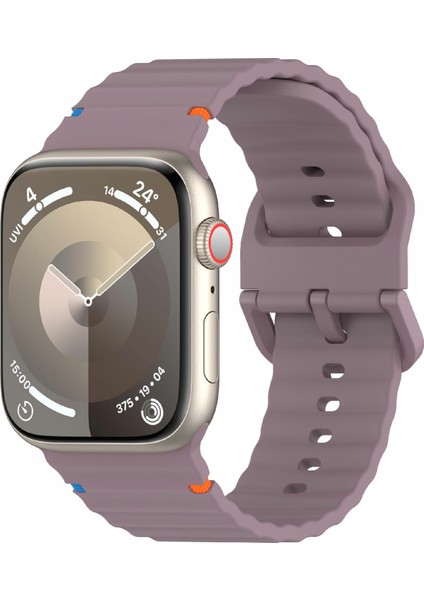 Apple Watch Series 10 46MM/ULTRA 2 Ultra 49MM/SERIES 9 8 7 45MM/SE (2023) Se (2022) Se 6 5 4 44MM/3 2 1 42MM Bant Için Silikon Kayış - Duman Moru (Yurt Dışından) modelleri