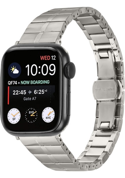 Apple Watch Series 10 42MM/9 8 7 41MM/SE (2023) Se (2022) Se 6 5 4 40MM/3 2 1 38MM Paslanmaz Çelik Kayış-Titanyum (Yurt Dışından) fiyatları