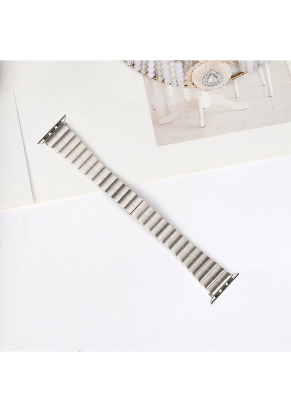 Apple Watch Series 10 42MM/9 8 7 41MM/SE (2023) Se (2022) Se 6 5 4 40MM/3 2 1 38MM Paslanmaz Çelik Kayış-Titanyum (Yurt Dışından) modelleri