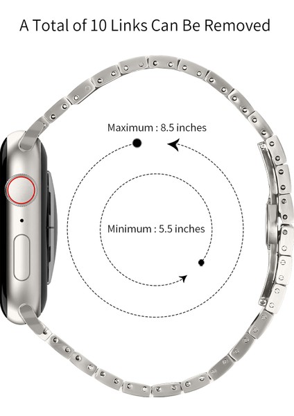 Apple Watch Series 10 42MM/9 8 7 41MM/SE (2023) Se (2022) Se 6 5 4 40MM/3 2 1 38MM Paslanmaz Çelik Kayış-Titanyum (Yurt Dışından) fırsatları