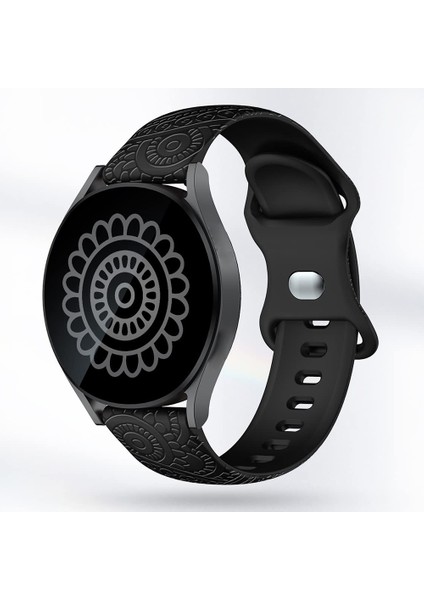 Oyma Desenli Silikon Bileklik Kayışı Evrensel Akıllı Bileklik Bandı 20MM - Siyah (Yurt Dışından) modelleri