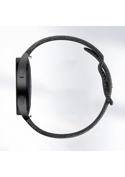 Oyma Desenli Silikon Bileklik Kayışı Evrensel Akıllı Bileklik Bandı 20MM - Siyah (Yurt Dışından) fırsatları